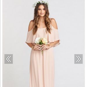 SMYM Caitlin Ruffle Maxi Dress- Dusty Blush Crisp